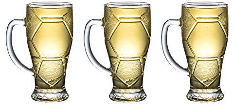 QINGGANGLING999 Glass Beer Tankards Beer Mugs 14/21oz Glass Beer Mugs with Handle Large Beer Glass Classic Beer Glasses for Men (Set of 3) Pint Mug Beer Stein (Size : L)