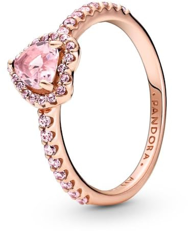 PANDORA Sparkling Elevated Heart Ring 188421C04-60