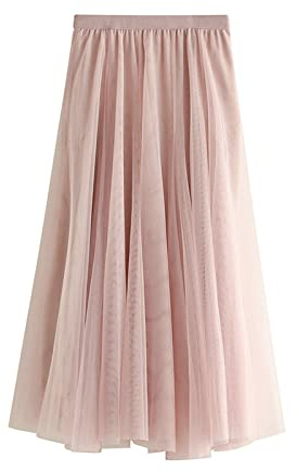 Daysskk Tüllrock Damen A Linie Maxirock Damen Elastische Taille Tüllrock Damen Lang Einheitsgröße