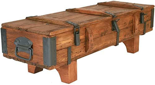 Generisch Table basse en bois shabby chic avec espace de rangement et couvercle