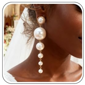 Boho Hochzeit Perle Ohrringe Damen Gold Weiß Groß Perlenohrringe Hängend Lange Ohrringe Braut Quasten Kronleuchter Vintage Brautjungfer Perlenschmuck Erklärung Für Frauen Abschlussball Party