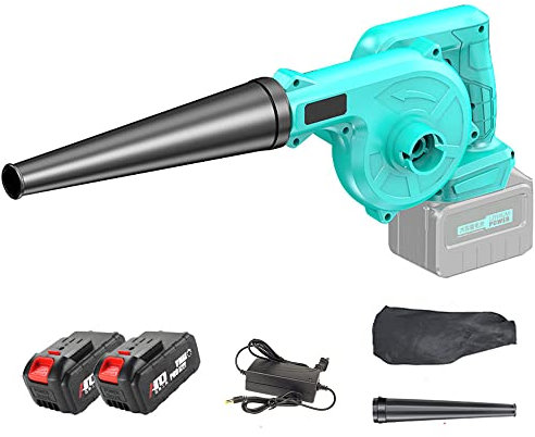 Powerful Electric Leaf Blower and Vacuum Cordless with Battery and Charger, 150CFM Lightweight Small Cordless Leaf Vacuum, Handheld Electric Blowers for Lawn Care/Dust/Pet Hairs (2 PCS Battery)
