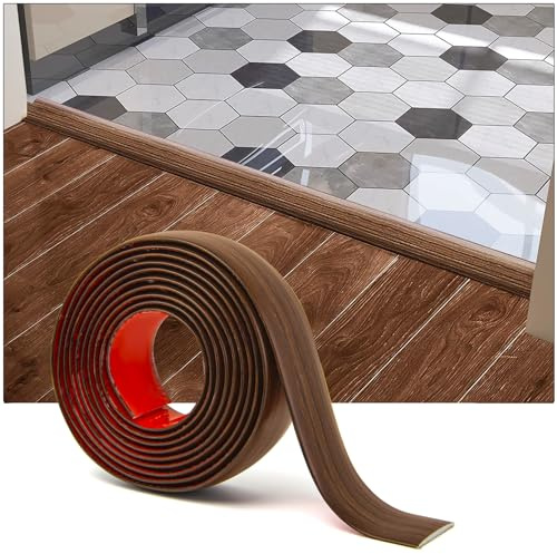 Art3d Selbstklebender Vinylbodenübergangsstreifen kirsche holz | 122x4x0,3cm Laminatbodenstreifen flacher Bodentrennstreifen zum Verbinden Bodenlücken Teppichschwellenübergang Fliesenboden