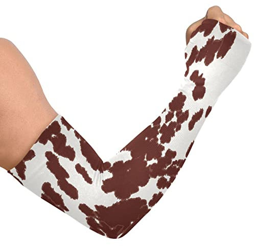 Gartenarmhülsen für Frauen Eisseide Armstulpen mit Daumenloch Bauernhof Sonnenschutz Armkühlung Ärmel Nahtlos Kuh Pferd Druckmuster, Mehrfarbig, Einheitsgröße
