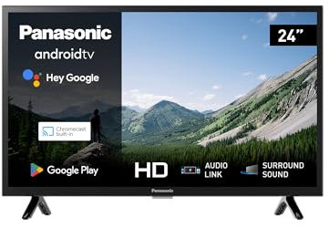 Panasonic TX-24MSW504 Smart TV, Android TV, Son Surround, Google Assistant, Chromecast, Bright Panel, HD Color Engine, Noir