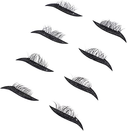 FRCOLOR Calcomanías Delineadoras de Ojos Negras Purpurina para Pestañas, 4 Pares, Fácil de Usar Plástico, Ideales para Vida Diaria y Conciertos