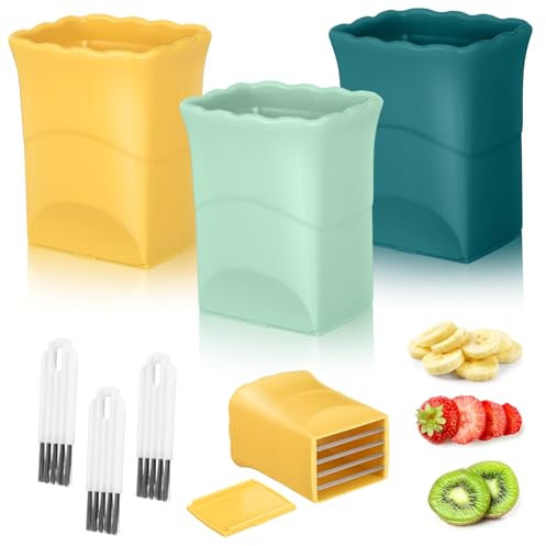 Cabilock Trancheuse à Fruits et Légumes Portative Éplucheur de Haricots Coupe-Champignons Trancheuse à Fruits Outils Acier Inoxydable et Plastique Nourriture