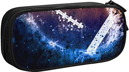 WEISUPG Großes Federmäppchen für Jungen und Mädchen, American Football Federmäppchen mit großen Fächern für Schule, Schreibwaren, Büro und Reisen, Schwarz, Schwarz , Einheitsgröße, Schulranzen