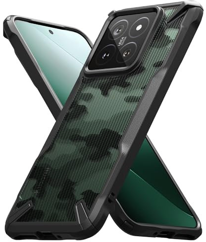 Ringke Fusion-X Compatible con Funda Xiaomi 14, Resistente a Caídas Carcasa Protetora Militar con Parachoques Resistente Impactos - Camo Black