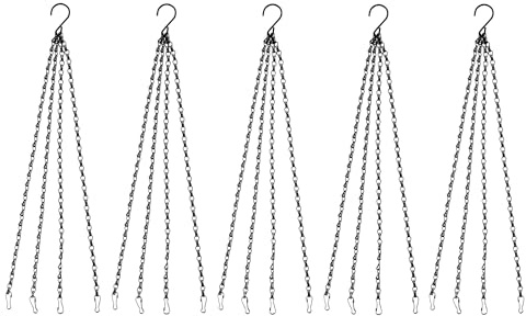 WINCSPACE Hanging Planters Baskets Chains 23 Inches 4 Leads Hanging Chains with Tightly Hook for Flower Pot Bird Feeder Planter Indoor Outdoor Hanging Planter for Plants Holder 5pcs (5)