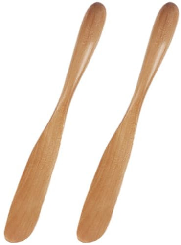 Muteitt Couteau À Beurre en Bois, Épandeur De Gelée, Épandeur De Fromage, Épandeur De Sandwichs, Épandeur De Condiments, Mini Spatules pour Cuisine, 2 Pièces