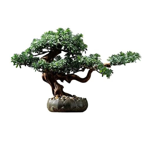 FAJNUZI2024 Künstliche Bonsai Gefälschte grüne Pflanzen Wohnzimmer Eingang chinesische Feng Shui Dekoration Hotel Bonsai Ornamente Desktop Simulation Baum Kunstbaum Bonsai