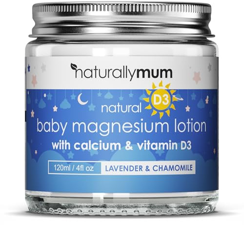 Baby Magnesium Lotion with Calcium & Vitamin D | Support for Sleep, Heart, Bone, Nerve, Gut and Muscle Health | Alternative to Melatonin | Lavender & Chamomile 4.2 fl oz