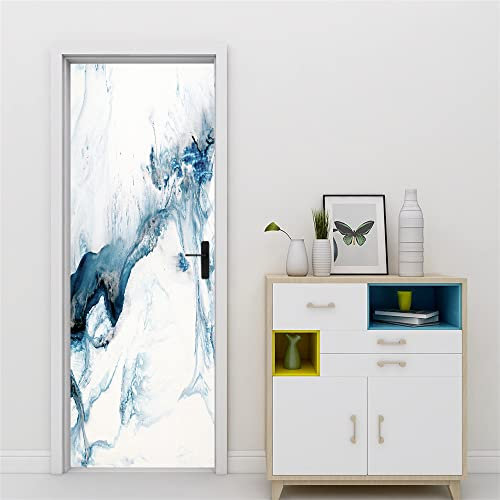 3D Türtapete 70x200 Türaufkleber Selbstklebend Türfolie Poster Fototapete Türbilder Türtattoos Wasserdichte Tür Stickers für Kinderzimmer Wohnzimmer Badezimmer Marmor