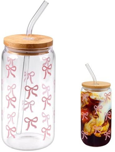 500ml Bicchiere In Vetro Con Coperchio E Cannuccia, Bicchieri Da Acqua Con Coperchio E Cannuccia, Riutilizzabile, Per Acqua, Cocktail, Milkshake, Succhi, Smoothies, Birra, Caffè Ghiaccio,Tè Con Limone