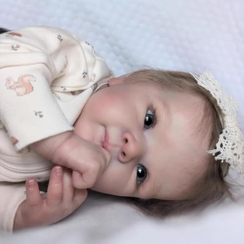 Anano Reborn Baby Puppen Bettie 18 Zoll Real Life Neugeborene Realistische Baby Puppe, Nette Handgemachte Tuch Körper Reborn Puppen Für Kinder Alter 3+