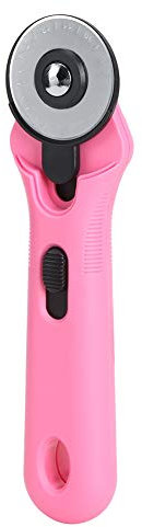 Cortador Giratorio para Tela, Cortador Rotativo de Tela 45 Mm Cutter de Corte Redondo con Alta Velocidad Corte para Rotativo Papel, Ropa, y Cuero (Rosa roja)