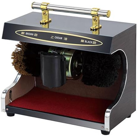 CRBUDY Cireuse à Chaussures, Cireuse à Chaussures à Induction entièrement Automatique, Cireuse à Chaussures électrique en Titane pour Usage Familial, hôtelier, bancaire et Commercial, A (B)
