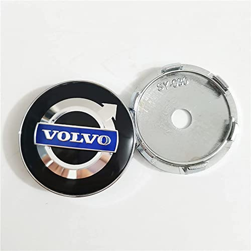 YANGSKT1 4 Stück Nabendeckel für Volvo 60mm, Felgendeckel Felgenkappen für Auto Felgen Kfz Wheel caps Auto Zubehör für Radnaben,Silver