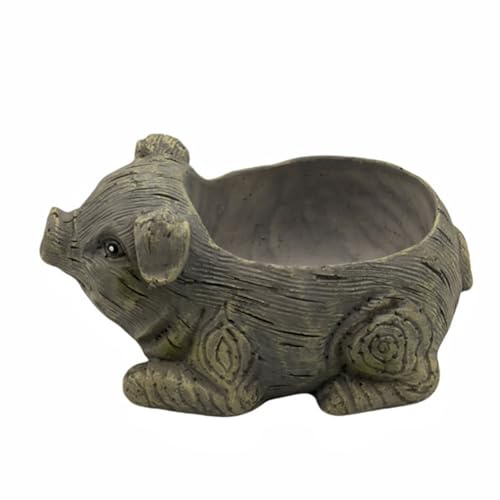 ZEPFJHE Macetas de resina con forma de cactus para cachorros, gatos, cerditos, para interiores, hogar, oficina, decoración de flores en forma de perro