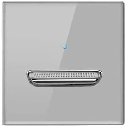 VIVIWI Moderno panel de interruptores de reinicio de 86 mm con indicadores LED, placa de pared de vidrio endurecido, entradas simples para oficina en casa D