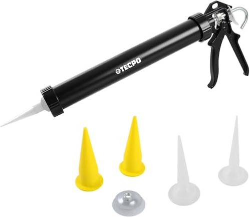 TECPO Kartuschenpresse, 380mm Kartuschenpistole Silikonspritze für gängige Dichtkartuschen Klebstoffkartuschen Silikon, Acryl, Mörtel