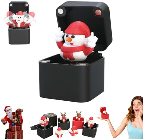 Dito medio di Natale in una scatola, regali scherzosi, idee regalo di compleanno da uomo, regali scherzo bizzarri per uomini, scherzi per adulti, regalo da uomo per compleanno unico (pupazzo di neve