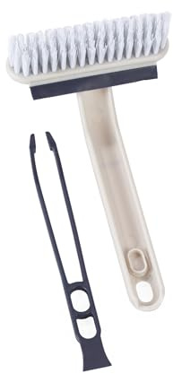 Beldray Deep Clean Shower Tool 4-in-1 With Rotating Head For Grout | V-Shaped Bristles, Built-In Squeegee, Scraper Edge, Integrated Tweezers For Hair Removal, For Tiles, Corners, Shower Screens