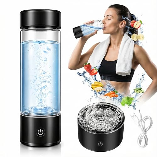 Hydrogen Water Bottle 450ml SPE PEM Technology 1000 to 3000PPB Portable Hydrogen Rich Water Generator Cup for Family Fitness