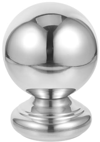 HOLIDYOYO Outdoor Hollow Metal Fence Post Cap Ball 38mm Natural Finish Garden Ornamental Finial Decorative Fence Topper for Railings and Gates
