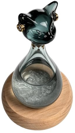 Verre météo, forme de chat, prévisions météorologiques analogiques en verre