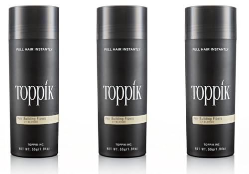 TOPPIK 3x 55 g Haarverdichter Streuhaar Haarverdichtung Schütthaar Hair Fibers Farbton Hellblond Light Blonde