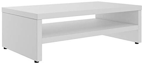 CARO-Möbel Monitorständer SUBIDA Bildschirmaufsatz Schreibtischaufsatz Bildschirmerhöhung mit Ablagefach, in weiß