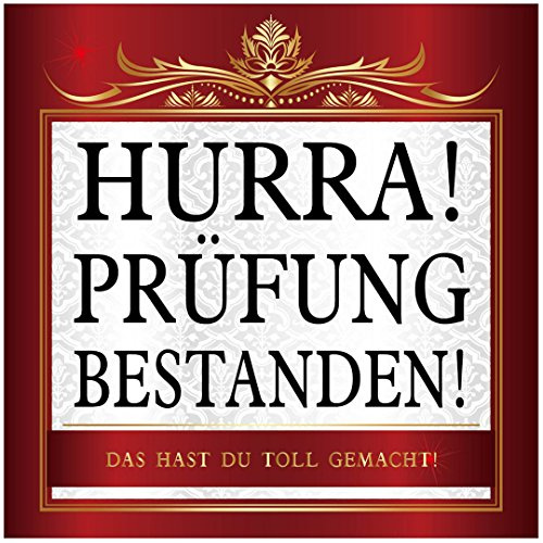 Udo Schmidt Aufkleber Hurra! Prüfung bestanden Sticker 10 x 10 cm Führerschein Abschluss Abitur