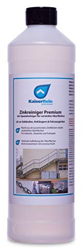 KaiserRein Zinkreiniger 1L - Spezialreiniger für verzinkte Oberflächen - Gebäude, Anhänger, Fahrzeuge - Entfernt Rostflecken und reinigt gründlich