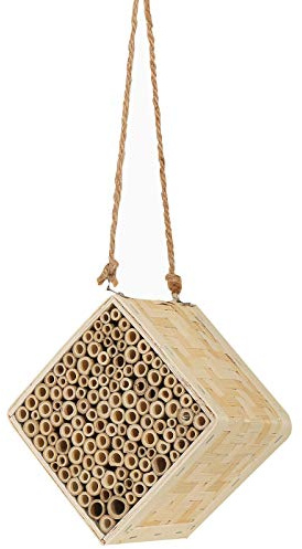 Dehner Natura - Casetta per Insetti Monza, ca. 15,5 x 15 x 15,5 cm, in bambù/Compensato, Colore: Naturale