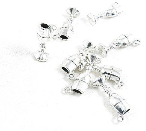 250 Stück Antik Silber Ton Schmuck Charms Q3MV2K Weinglas Weinglas Kelch Handwerk Kunst Herstellung Basteln Perlen