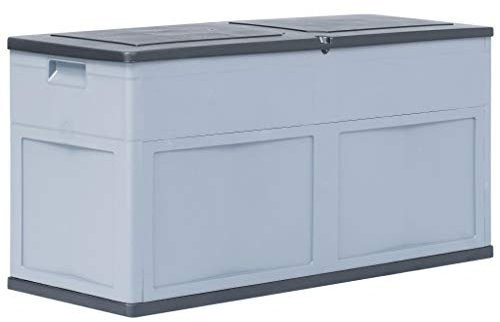 yorten wasserdichte Garten Aufbewahrungsbox 320 L Gartenbox Auflagenbox für Garten Terrasse aus Kunststoff 119 x 46 x 60 cm (L x B x H) Grau und Schwarz