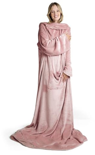 Blumtal Ärmeldecke Unisex - Kuscheldecke flauschig mit Ärmeln - OEKO-TEX zertifizierte Decke mit Ärmeln und Fußtasche - Ärmeldecke Damen & Herren - Decke mit Armen Erwachsene in verschiedenen Farben