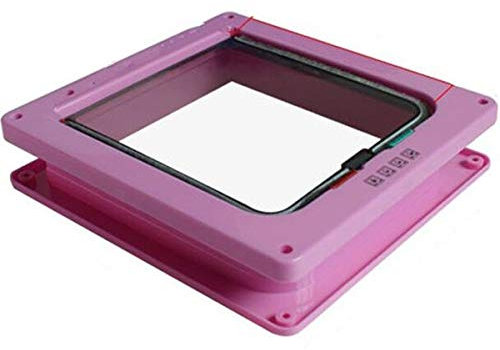 LIANYG Hundekatze Klappentür mit 4 Way Lock Security Flap Tür für Katzen Kätzchen Kunststoff Kleine Hundegatter Katze Hunde Klappe Pet Tür Chip katzenklappe 462 (Color : Pink, Size : S)