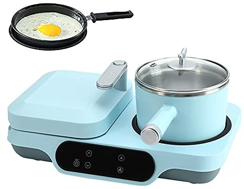 Sandwichera Grill 3 en 1, Máquina de Panini, 1000W Placa inducción, eléctrica Placa de inducción, Sensor de Control táctily, con 1Litros Cacerola Antiadherente Sartén, Aptas para lavavajillas