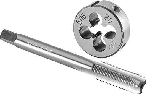 Burkit 5/16 Zoll-20 UN Gewindebohrer und Schneideisen Set Rechtshänder, 5/16 x 20 UN Maschinengewindebohrer und runde Schneideisen