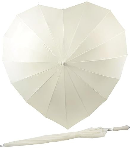 iX-brella XXL Hochzeitsschirm Brautschirm Wedding Heart - cream