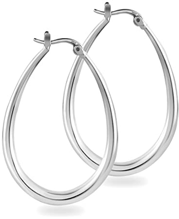 ALEXCRAFT 14K Vergoldete Ohrringe Oval Twisted Runden Chunky Breit Creolen | Silber 925 Ohrringe Oval Verdreht Runden Chunky Dick Leicht Groß Breit Klobig Creolen Kleine Huggie Oval Creolen Damen Frauen