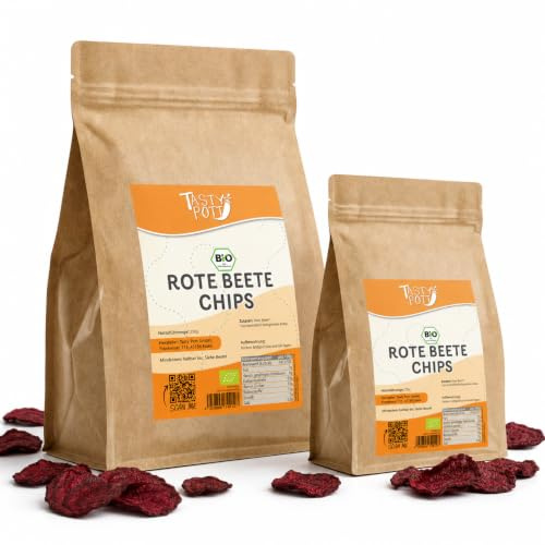 Tasty Pott Bio Rote Beete Chips I Gemüsechips I Snack I Vegane Küche I Fitnessfood I Natürlich lecker I Knabberei I Im Beutel 200g