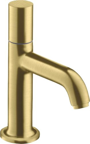 hansgrohe AXOR Uno 70 válvula estacionaria sin desagüe, conexión de agua fría, proyección 100mm, 38130950, Color: Brushed Brass