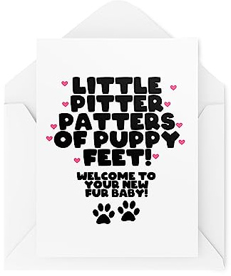 New Puppy Card - Fur Baby - Pitter Patters of Puppy Feet - Cute Dog Card - New Dog Cards - Pet Card - CBH1692