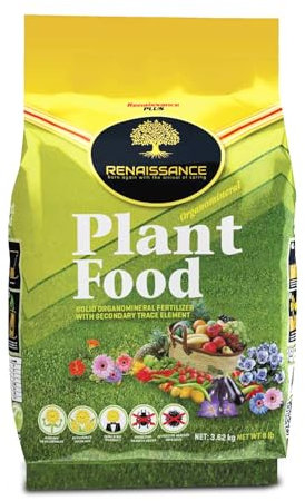 Renaissance Organic Plant Food – 3.62 kg Bag – All Purpose Fertilizer for Outdoor & Indoor Gardens – Slow Release Natural Soil Fertiliser for House Plants, Vegetables, Fruit Trees, Roses and Grass