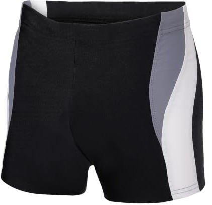 Ladeheid badbyxor herr korta boxershorts badmode för män till stranden och poolen bekväma och bekväma badbyxor tajta LA40-255, Svart/grå/vit, 6XL