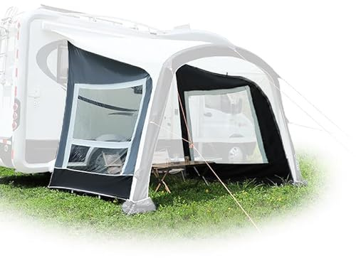 Unikka Wanderer II uppblåsbar solskydd för husvagn, husbil, kompatibel med, multimodalt glampingskydd (Grått, Det är bara tillbehör. Sidpanel) * 2